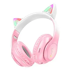 Навушники безпровідні Hoco Cat ears BT headphones W42 [BT5.3, AUX/TF, 10h] Вишневий цвіт