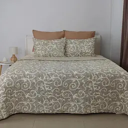 Покривало ТЕП євро з 1 наволочкою Elegante Cotton Beige and White 4-04578_32778 220х240 см