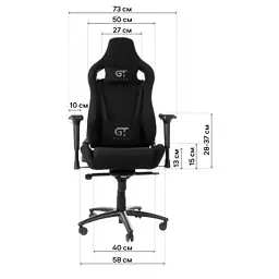 Крісло ігрове GT Racer X-0712 Shadow Black - мініатюра 12