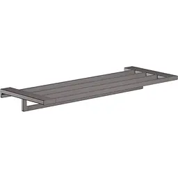 Полиця з тримачем для рушників Hansgrohe AddStoris 63.0/64.8 x 24.8 см Brushed Black 41751340, Шліфований чорний хром