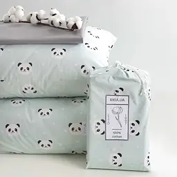 Комплект постільної білизни Ideia Panda полуторний ментоловий (8-33364) - мініатюра 4
