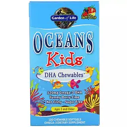 Комплекс для дітей Омега 3 з ДГК Garden of Life Oceans Kids Ягідний Лайм 120 мг 120 жувальних м'яких таблеток - мініатюра 2