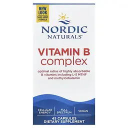 Комплекс витаминов группы В Vitamin B Complex 45 капсул Nordic Naturals vit0005636