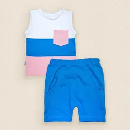 Комплект літній дитячий Stripes зріст 92 см (18 - 24 місяці) Malena Білий з рожевим та блакитним