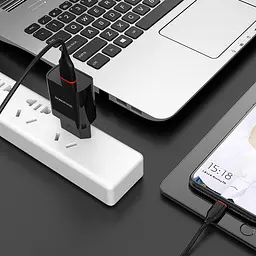 Зарядний пристрій комплект із кабелем micro-USB Borofone BA20A Sharp набір чорний - мініатюра 4