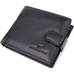 Гаманець для чоловіків зручного розміру з натуральної шкіри ST Leather 22463 чорний