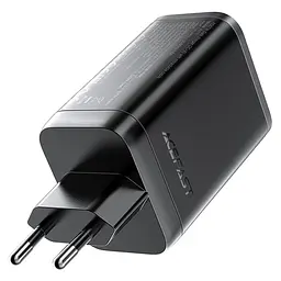 Мережевий зарядний пристрій з кабелем ACEFAST A111 PD67W GaN charger(2*USB-C+USB-A) with retractable cable Black (6974316284062) - мініатюра 4
