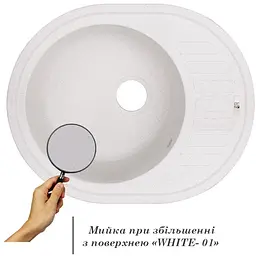 Кухонна мийка Lidz 620x500/200 WHI-01 біла (LIDZWHI01615500200) - мініатюра 4