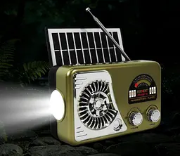 Портативний радіоприймач FERVENT FR-252BT-S – Bluetooth FM/AM/SW USB/TF акумуляторний - мініатюра 2