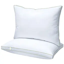 Подушка пух Cosas Feather антиалергенна 50x70 см 2 шт. білий (Set_2PillowFluff_BKGreen_50x70)