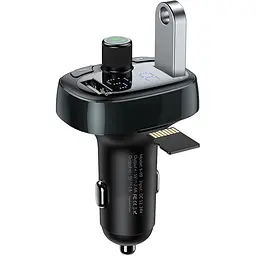 Автомобільний зарядний пристрій Baseus FM Launcher S-09 2.4A 2USB black (CCMT000301) - мініатюра 4