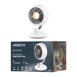 Вентилятор настільний ARDESTO AviaFan FT-F3600BG White, 12 см, акумулятор, підсвітка, USB-A Type-C - мініатюра 7