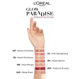 Помада-бальзам для губ L'Oreal Paris Glow Paradise відтінок 107, 3.8 г (AA413900) - мініатюра 4