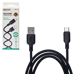 Кабель BOROFONE BX113BK, USB - Type-C 3А, 1m, Black (швидка зарядка/передача даних)