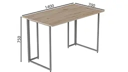 Комп'ютерний стіл Ferrum-decor Ханна 75x140x70 сірий ДСП Дуб Сан-Марино 16мм (FRD-101444) - мініатюра 7