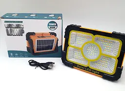LED Прожектор 30W акумуляторний світлодіодний із сонячною батареєю та функцією Power Bank 3600mAh ліхтар 13х18см UKC 882