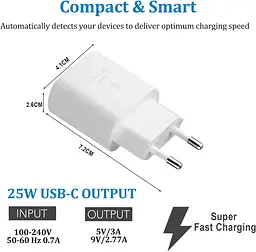 Зарядний комплект KAIMENGLONG USB-C 25W PD з кабелем 1,5 м - мініатюра 4