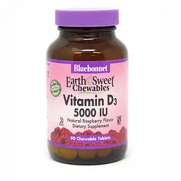 Вітаміни та мінерали Bluebonnet Nutrition Earth Sweet Chewables Vitamin D3 5000 IU, 90 жувальних таблеток