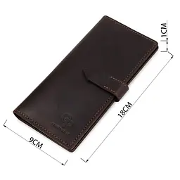 Шкіряне чоловіче матове портмоне Grande Pelle 11515 коричневе - мініатюра 3