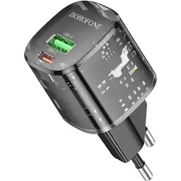 МЗП Borofone BN17 Sunlight PD20W+QC3.0 (1USB-A/1C) Transparent black