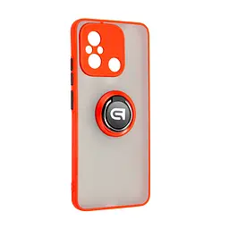 Чехол с кольцом-держателем для Xiaomi Redmi 12C, Frosted Matte Ring, красный, защитная панель с матовой задней стенкой, противоударный чехол с защитой всего корпуса, TPU + поликарбонат (PC), с защитой камеры, ArmorStandart (ARM68373)