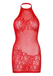 Сукня-сітка зі стразами Leg Avenue Rhinestone halter mini dress Red, відкрита спина, one size - мініатюра 11