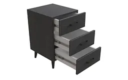 Тумба Віва 3 на конусних ніжках Ferrum-decor 56,5x35x40 Чорний метал ДСП Сосна Кембра 16 мм (FRD-106818)