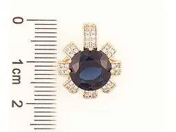 Кулон XUPING Позолота 18K «Квіточка з синім фіанітом та інкрустацією цирконієм» для ланцюжка до 5мм (262299) - мініатюра 2