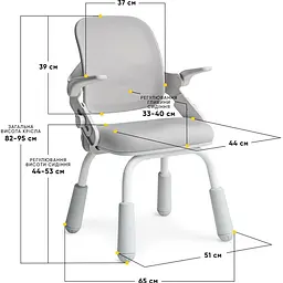 Дитяче крісло Mealux Neo Air Static Grey (Y-306 G) - мініатюра 3