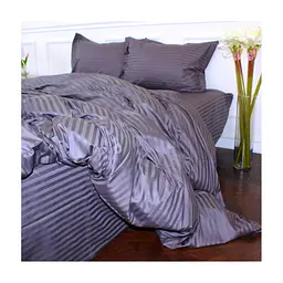 Постільна білизна MirSon Satin Stripe 30-0012 Dark Gray 175х210 двоспальний (2200005251973) - мініатюра 2