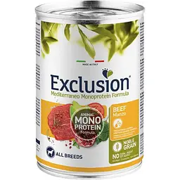 Вологий корм для дорослих собак усіх порід Exclusion Noble Grain Adult Beef All Breed з яловичиною 400 г