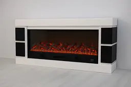Електричний камін Logos Long 158 1500Вт Bluetooth звук потріскування дров White with black (10080146) - мініатюра 3