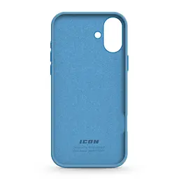 Силиконовый чехол для Apple iPhone 16 Plus, ICON2 Case, голубой, противоударный, панель, защита всего корпуса, матовая поверхность Soft Touch, выступает над дисплеем, совместим с защитными стеклами и пленками, с микрофиброй, ArmorStandart (ARM79633) - мініатюра 2