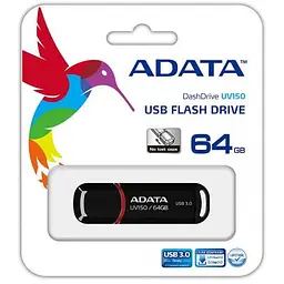 USB флеш накопичувач ADATA 64GB UV150 Black USB 3.0 (AUV150-64G-RBK) - мініатюра 4