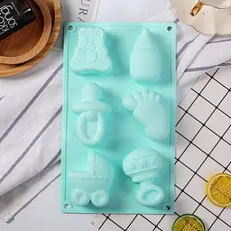 Форма силіконова на планшеті 3D-молд "Дитячий" на 6 фігурок 29x17 см, Kitchen Master Салатовий 87500 - мініатюра 10