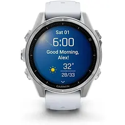 Смарт-годинник Garmin Fenix 8 43mm Amoled Silver with Whitestone Silicone (010-02903-00)
