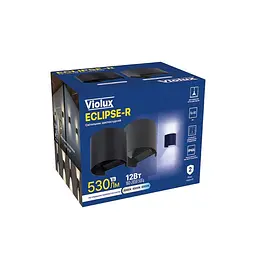 Світильник фасадний Violux ECLIPSE-R 12W 3000-6500K 530Lm ІР65 чорний ( 500580 ) - мініатюра 2