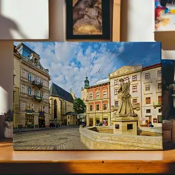 Інтер'єрна картина Львів, Площа Ринок, Lviv, інтер'єрний декор, 60×90 см (id0226)