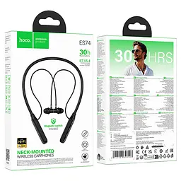 Навушники Bluetooth Hoco ES74 Refinado neck-mounted BT earphones Black - мініатюра 2