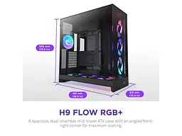 Корпус NZXT H9 Flow RGB+ Black (CM-H92FB-P1) - мініатюра 3