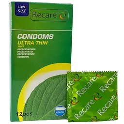 Презервативи Recare Ultra Thin mint 12 шт. з ароматом м'яти (ROZ6501053499) - мініатюра 2