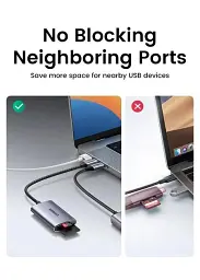 Кардридер USB-C 2 in 1 UGREEN CM401 Card Reader Type-C to SD/TF 4.0 Grey (15251) - мініатюра 8