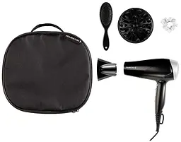 Фен Remington Style Edition, 2200Вт, 3 режими, іоніз-я, хол. обдув, дифузор, гребінець, гумка, кейс, чорно-сірий - мініатюра 3
