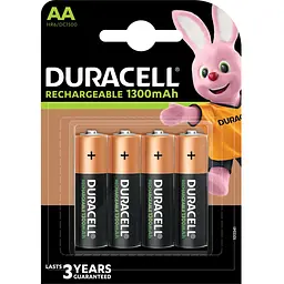 Акумулятори Duracell Rechargeable AA 1300 mAh HR6/DC1500, 4 шт. (5005031) - мініатюра 2