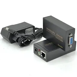 Активний подовжувач VGA сигналу Voltronic до 100m по витій парі Cat5e / 6e, 1080P, Black, BOX