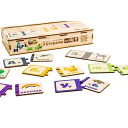 Дерев'яна дитяча головоломка з буквами PuzzleOK Puz-22335 - мініатюра 3