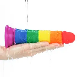 Фалоімітатор LoveToy Prider 7" 18.5 см райдужний - мініатюра 8