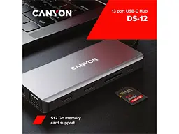 Мультипортовий адаптер Canyon 13 Port USB-C Hub DS-12 (CNS-TDS12) - мініатюра 4