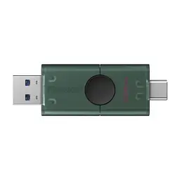 Флеш-накопичувач Kingston 256GB DataTraveler DuoG2 USB-A + USB-C 3.2 Gen 1 Чорний/Зелений - мініатюра 3