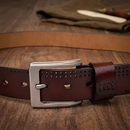 Ремінь з дірками чоловічий 20381 Vintage коричневий 120 см - мініатюра 4